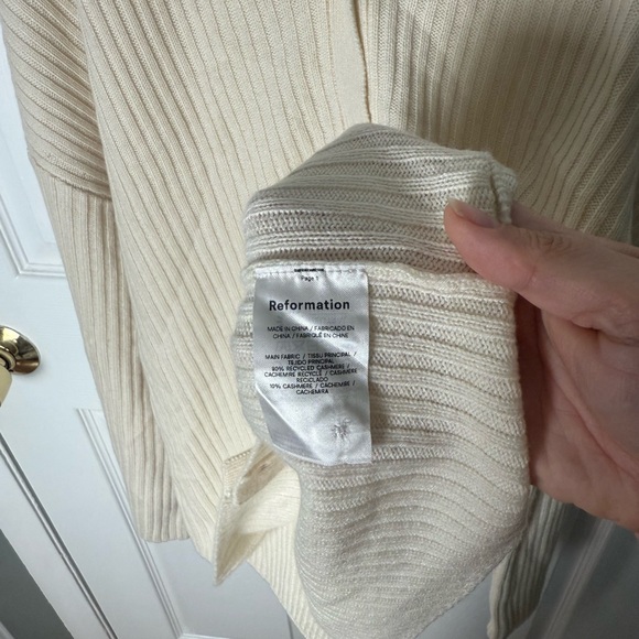 Reformation Fantino Cashmere Collared Cardigan S - Picture 11 of 12